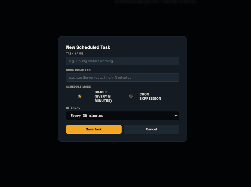 Rust server automation scheduler in AegisRcon